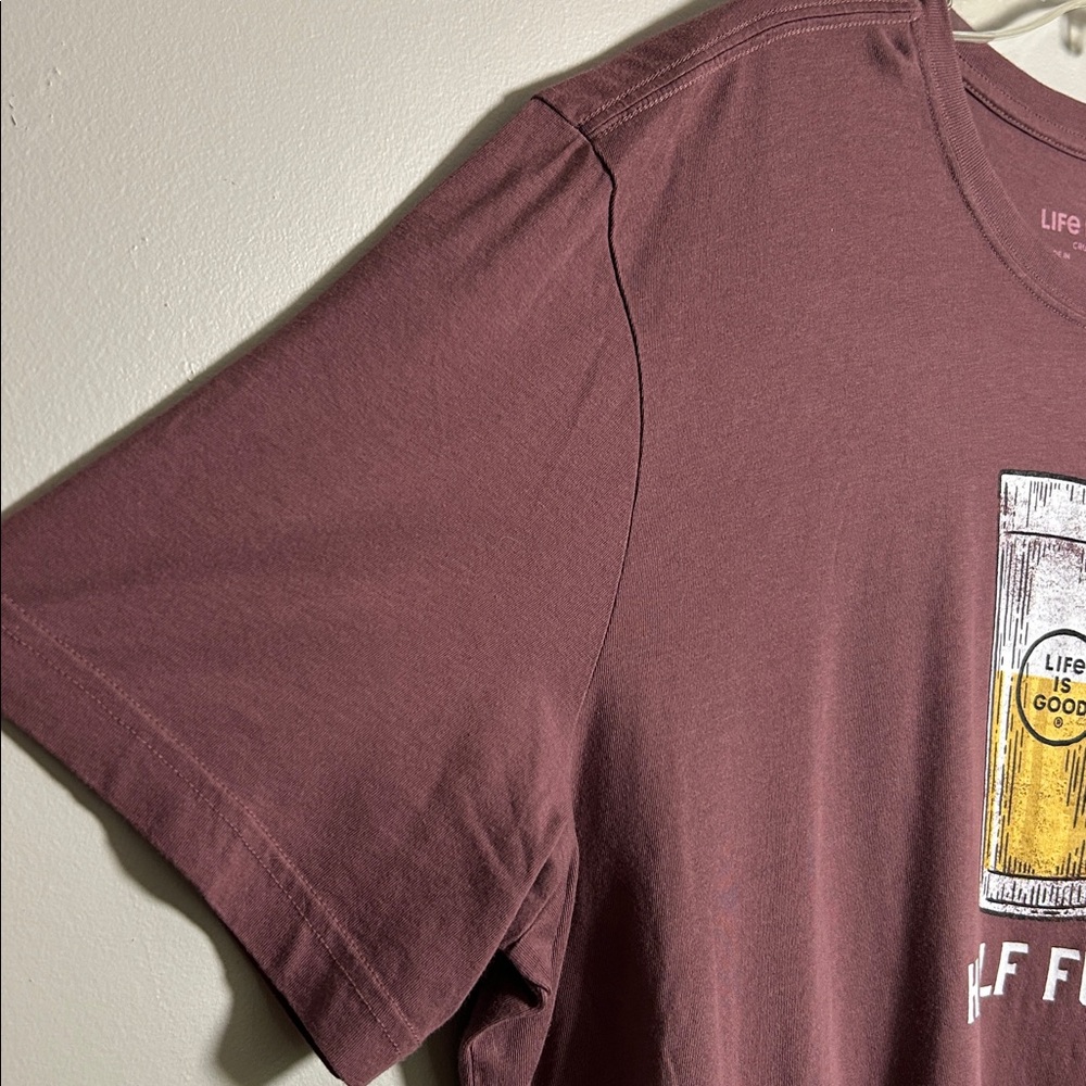 NWT Life is Good Beer Half Full Crusher lite brown T-Shirt Size XL 100% Cotton - Picture 6 of 12